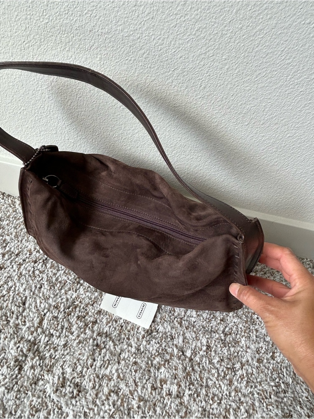 COACH 9476 Vintage brown soft Suede Leather bag - Picture 5 of 8